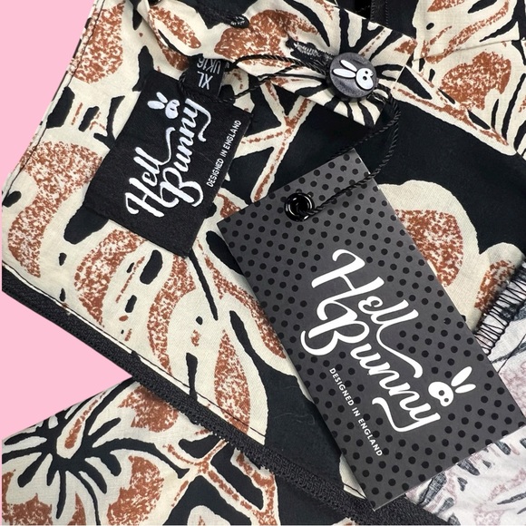 Hell Bunny Retro Hawaiian Kapa Tapa Tiki Pin-Up Dress NWT - Picture 5 of 10